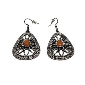 Paparazzi Jewelry Earrings Floral Frill Orange Fishhook Ear Wire